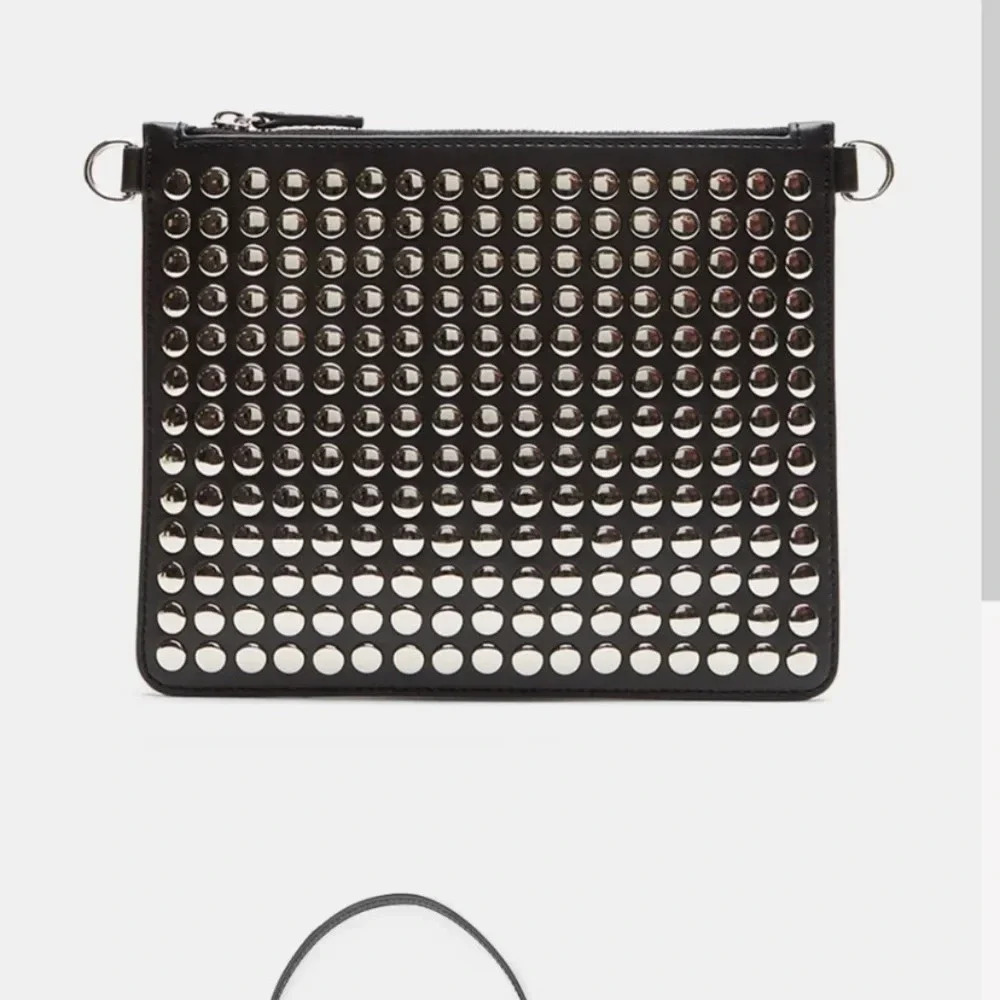 Theory Studded Black and Silver Crossbody Bag